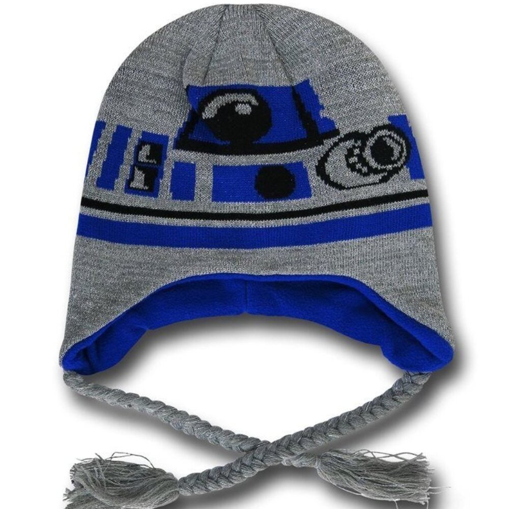 New! Star Wars R2-D2 Laplander Hat Knit Yarn & Fleece